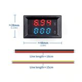 0-100V 10A Voltmetre Ampermetre DSN-VC288 -- 0,28inch Kırmızı Voltmetre Mavi Ampermetre