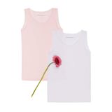 0-12 Benetton Kız Çocuk -Pembe 2'li Atlet, 7-8 Yaş, 321613MC10H480, BEYAZ, Kız Çocuklar