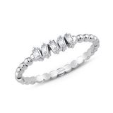 0.13 ct Modern Tasarım Baget Pırlanta Yüzük