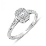 0.20 ct Baget Kare Tektaş Modern Tasarım Yüzük