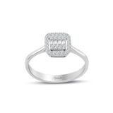 0.25 ct Modern Tasarım Baget Kare Tektaş Yüzük
