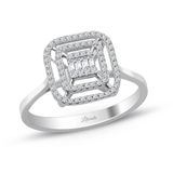 0.25 ct Modern Tasarım Çift Sıra Baget Pırlanta Yüzük