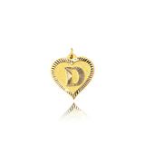 0.25 gr 14 Ayar D Harfi Kalp Kolye Ucu