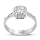 0.30 ct Modern Tasarım Baget Kare Tektaş Yüzük