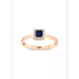 0.44 Karat Safir Prenses Kesim Pırlanta Yüzük