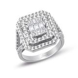 0.47 ct Kalemli Tasarım Baget Kare Tektaş Yüzük