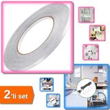 0.5 cm 50M Gri Fayans Arası Dekoratif Bant + Fayans Derz Silikon Kazıyıcı Uygulayıcı 2li Set Y8F4K9