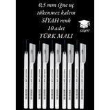 0.5 mm Iğne Uç Siyah Tükenmez Kalem 10 Adet Yeni Seri Yeni Üretim Türk Malı Pensan 2305 Siyah - Çok Renkli - diğer