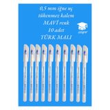 0.5 mm Iğne Uç Tükenmez Kalem Mavi Renk 10 Adet Yeni Seri Yeni Üretim Türk Malı Pensan 2305 Mavi