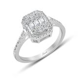 0.55 ct Modern Tasarım Baget Kare Tektaş Yüzük