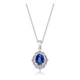 0.67 Karat Pırlanta Safir Kolye