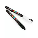 0.7 Mm Siyah Ve Beyaz Boya Marker Kalemi, İki Adet Paket