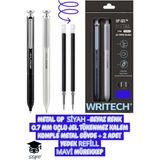 0.7 mm Uçlu Jel Tükenmez Kalem Komple Metal Gövde Set Writech - Çok Renkli - diğer