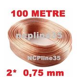 0 75 Mm 100 Metre Şeffaf Hoparlör Ses+Elektrik Kablosu Kaliteli