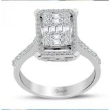 0.80 ct Modern Tasarım Baget Kare Tektaş Yüzük