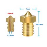 0.8mm x 1.75mm M6 Prinç Nozzle 3D Yazıcı Printer 1.75mm Filament Uyum MK8 CR-10 CR-10S Ender