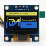 0.96 İnç Oled Ekran Modülü 128X64 Sarı Mavi I2c Ssd1306 Lcd Display Arduino Esp32 Stm32 Raspberry Pi