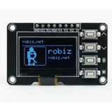 0.96 Inch Mavi Oled Modül 4 Butonlu 3.3V 5V Ssd1306 128X64 Piksel Iıc I2c Seri 0.96” Ekran Lcd Gösterge Arduino Stm32 Esp32