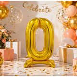 0 Altın Ayaklı Folyo Rakam Balon 32 İnç RPS Doğum Günü Parti Süsü