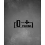 0+ Pozitif Kan Grubu Araba Motorsiklet Etiket Sticker 14CM Siyah Renk