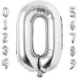 0 Rakam Gümüş 76 cm Folyo Balon
