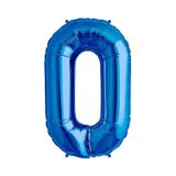 0 Rakam Mavi Folyo Balon 34 İnç 76-82 Cm