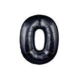 0 Rakamı Siyah Renk Folyo Balon 100 Cm Çok Renkli