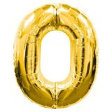 0 Rakamlı Gold Renk Folyo Balon
