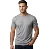 0 Yaka Gofre Baskılı Trender Erkek T-Shirt Modal Gri