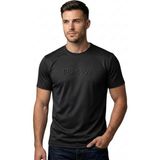 0 Yaka Gofre Baskılı Trender Erkek T-Shirt Modal Siyah