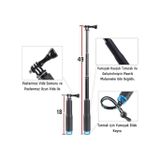 000-art 57855210133613880184975 Gopro İle Uyumlu Selfie Çubuğu,gopro/djı İle Uyumlu Aksiyon Kamera Selfie Çubuğu,alüminyum Gövde,su Altı Kullanımına Uygun Paslanmaz Vida,kaymaz Kauçuk Sap,bilek Kayışı & Spor Seyahat Vlog İçin 50 X 22