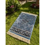 001-Mavi 14 mm Sık Ve yumuşak dokuma Ravza model Seccade - 75 x 115 cm