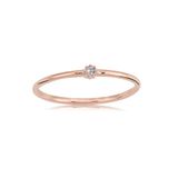 0,05 CT Pırlanta (Signity) Taşlı Minimal İnce Tel 925 Ayar Gümüş Yüzük-Minimal Tektaş Gümüş Yüzük