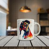 00639 Rengarenk Sevimli Köpek Baskılı Hediyelik Kupa Bardak