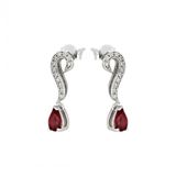 0,09 Ct Pırlantalı Yakut Küpe