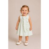 01-04 Yaş Kız Bebek Mint Fiyonklu Elbise - Mint Yeşili - 9 - 12 Ay