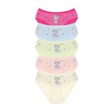 011 Kız Çocuk Mix Color 5'li Paket Baskılı Külot