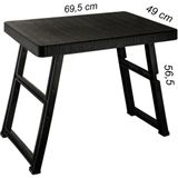 0114 Portatif Katlanabilir Kamp Piknik Balkon Masası - Büyük Plastik Katlanır Sehpa - 6456 Ecorce Tube Marron - Polyester