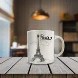 0125487 Paris Eyfel Kule Silüeti Baskılı Hediyelik Kupa Bardak