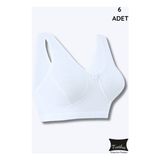 0152 Tutku Kadın Badi Sütyen 6lı Paket Beyaz - 110