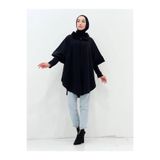 02Lady Fashion Kadın Yakası Ve Kolları Kürklü Triko Panço