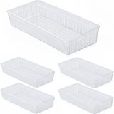 0383 4'lü Modüler Çekmece Içi Organizer Seti 30X15 cm – Şeffaf Mutfak, Kaşıklık, Kozmetik ve Ofis Düzenleyici