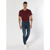 040 Alex Slim Fit Düşük Bel Dar Paça Mavi Erkek Jean Pantolon Cl1063466