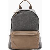 04651 / A Trıp In A Bag Herringbone Gri Vizon Deri Sırt Çantası