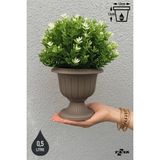 0,5 Litre Nergis Saksı 13cm Ayaklı Plastik Bahçe Balkon Saksısı - Mocha