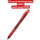 0,5 mm Jel Mürekkepli Kalem Kırmızı Pentel Energel BL105 - Karışık Renkler - standart