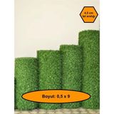 0,5x9 Metre Çim Çit, Bahçe Çiti, Dekoratif Telli Çit, Yapay Çim Çit