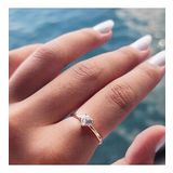 0,60 CT Pırlanta(Signty)Kalp Tektaş Evlilik Teklifi Gümüş Yüzük-Pırlanta Kalp Tektaş Gümüş Yüzük