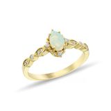 0,62 Karat Pırlantalı Opal Taşlı Vintage Yüzük