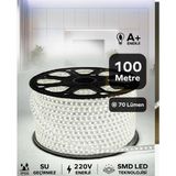06Gemlight 100 Metre Hortum Esnek Serit LED Beyaz + 220V Fiş 1,2,3,4,5,10,15,20,25,50,100 Metre